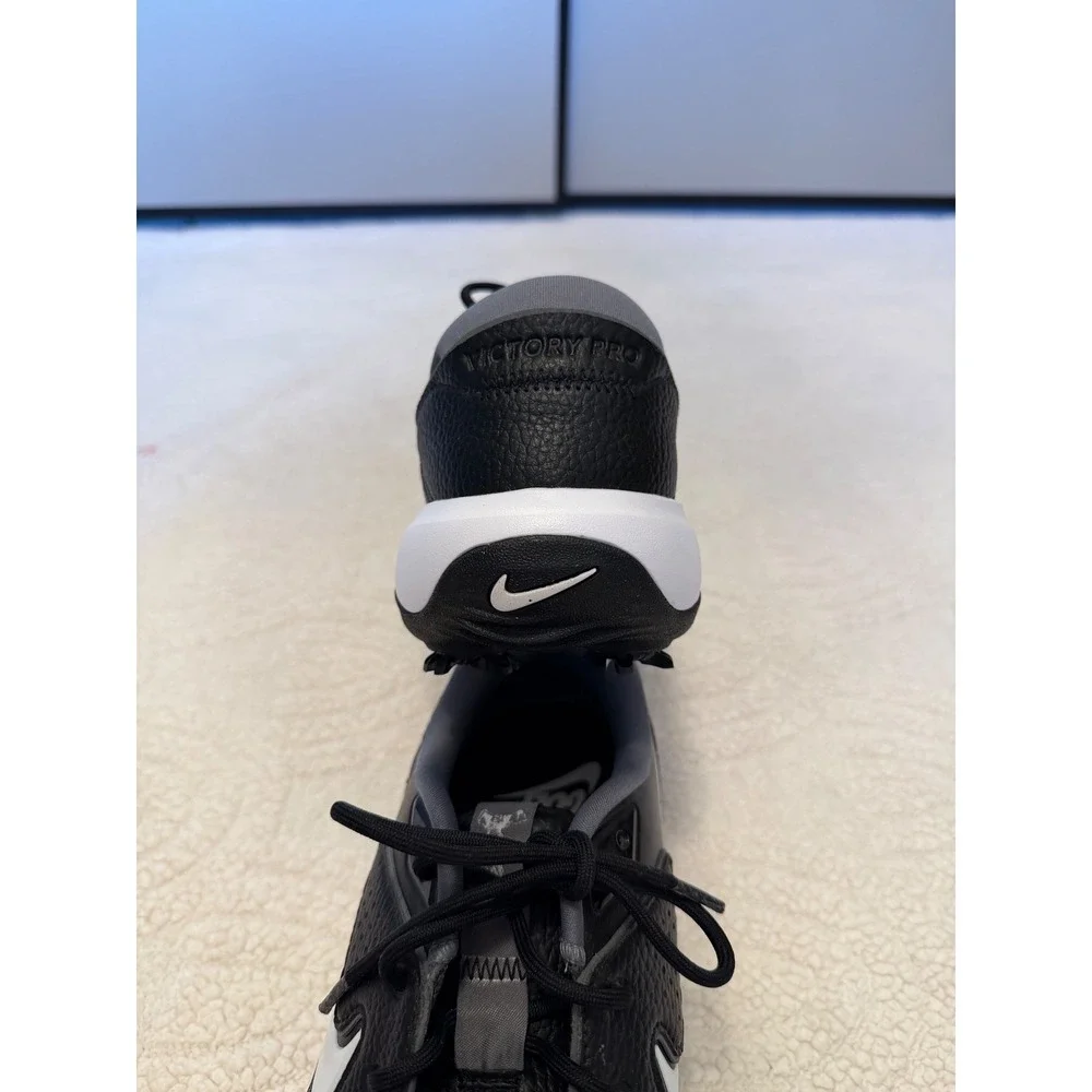 Nike Victory Pro 2 Golf Shoes Mens Black White Spiked Leather DJ4668-001